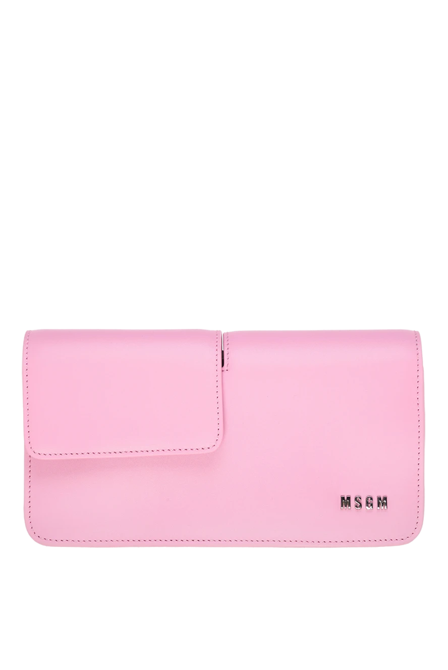 MSGM woman women's leather and polyurethane bag pink купить с ценами и фото 177856 - photo 1