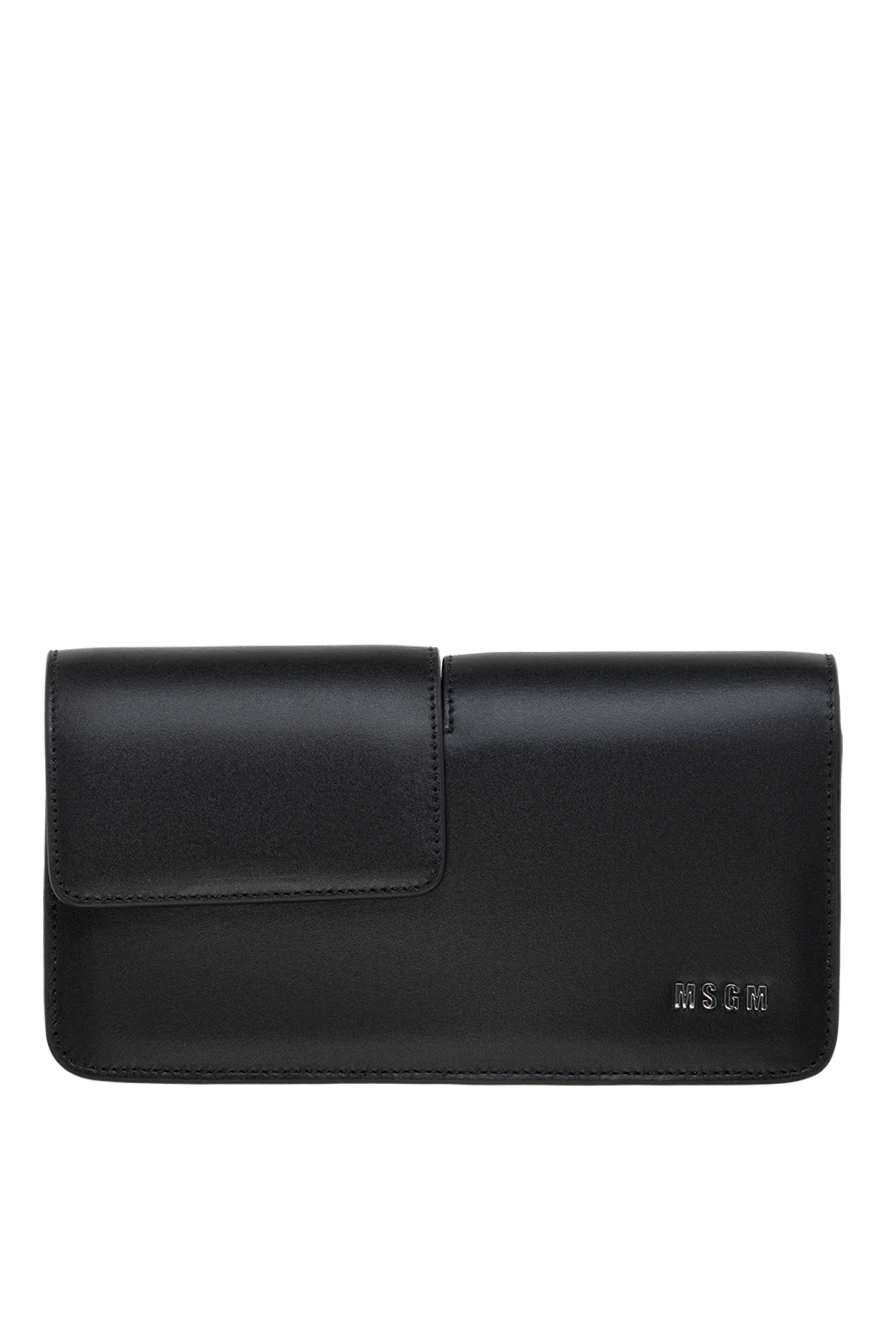 MSGM woman women's leather and polyurethane bag, black купить с ценами и фото 177857 - photo 1