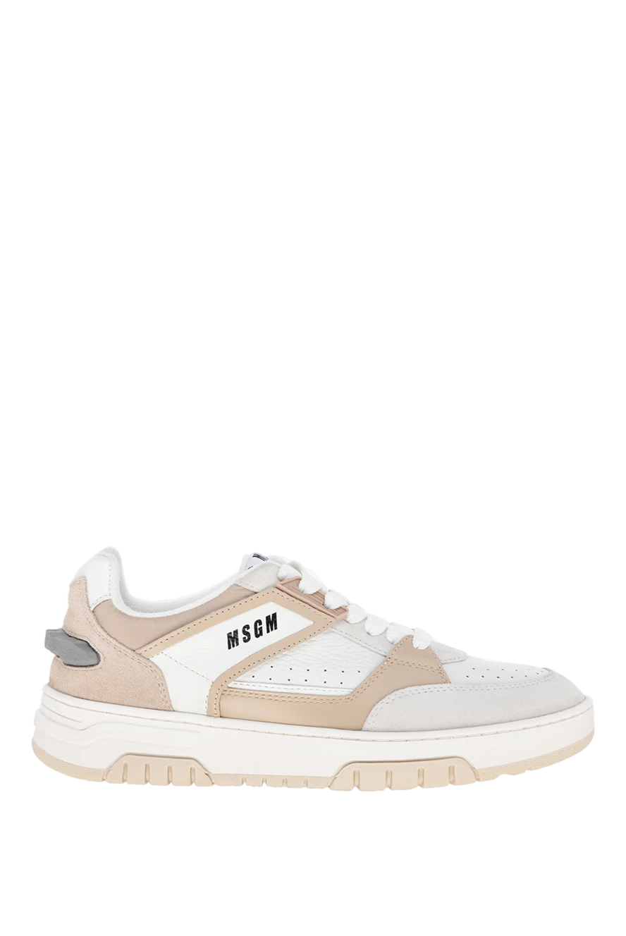 MSGM woman sneakers made of genuine leather for women, beige купить с ценами и фото 177858 - photo 1