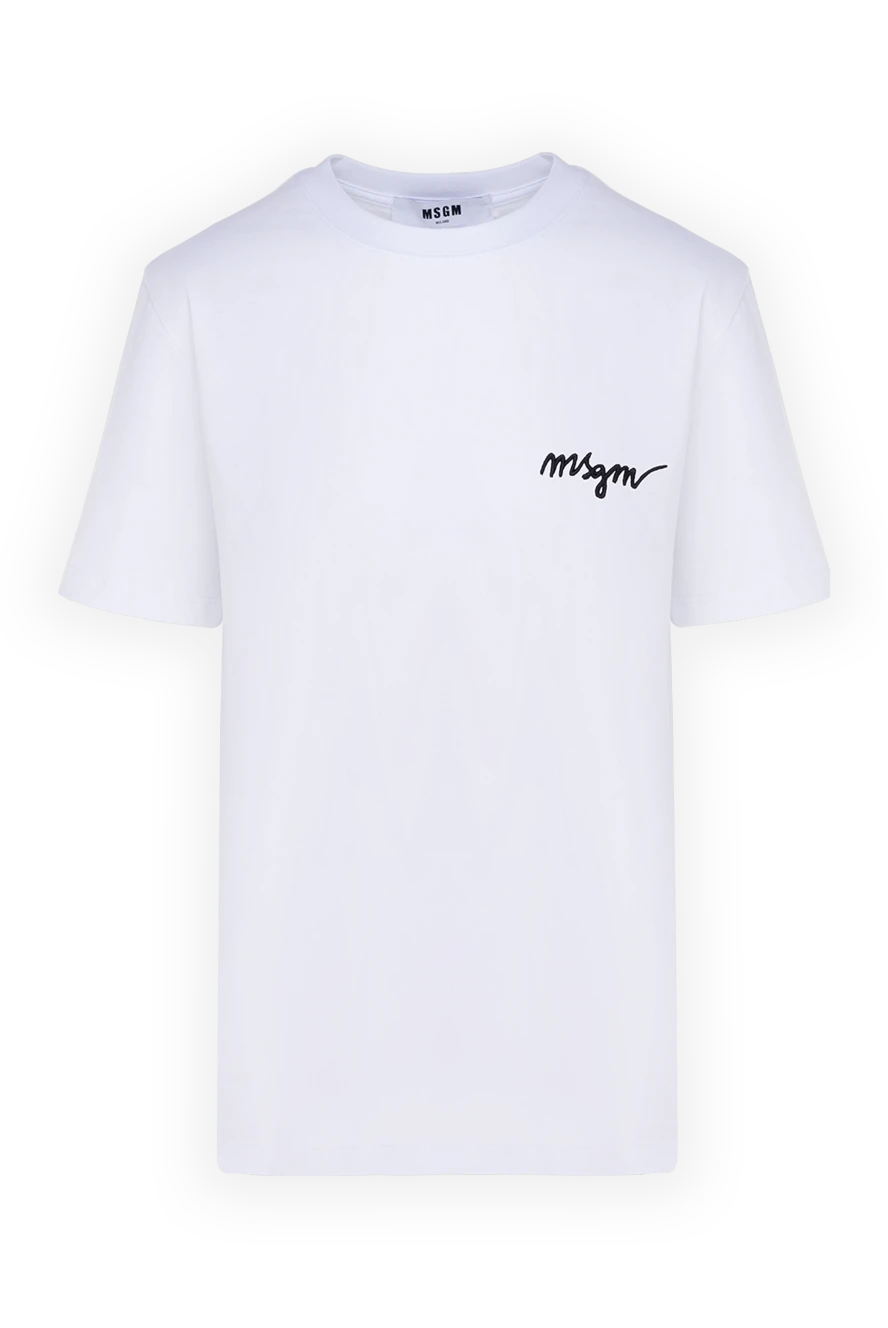 MSGM woman women's white cotton t-shirt купить с ценами и фото 177866 - photo 1