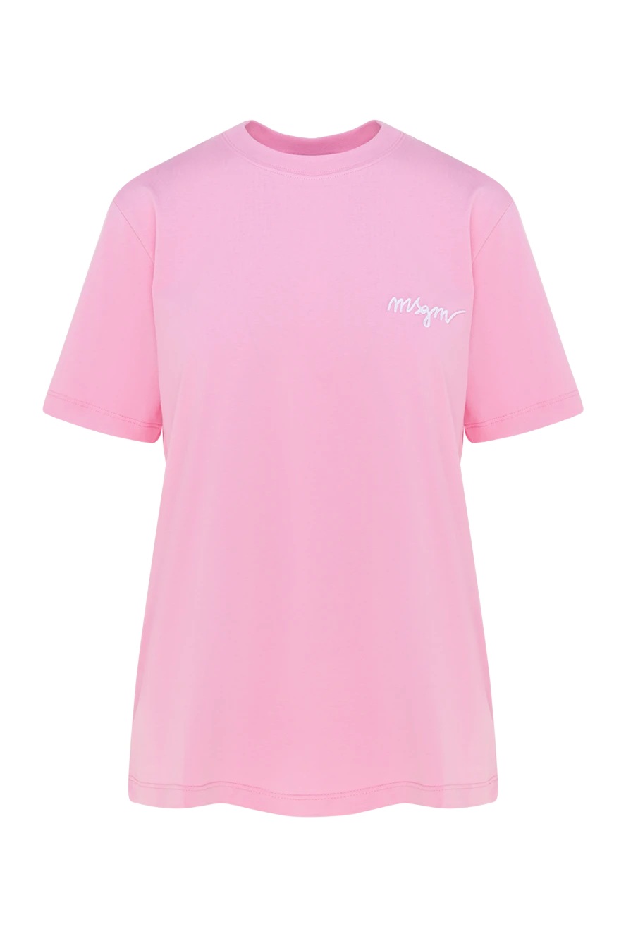 MSGM woman cotton t-shirt for women pink купить с ценами и фото 177867 - photo 1