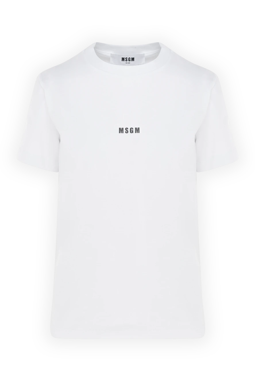 MSGM woman women's white cotton t-shirt купить с ценами и фото 177869 - photo 1