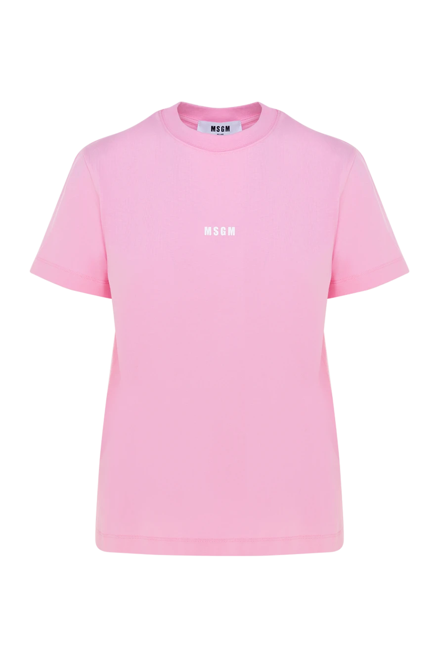 MSGM woman cotton t-shirt for women pink купить с ценами и фото 177870 - photo 1