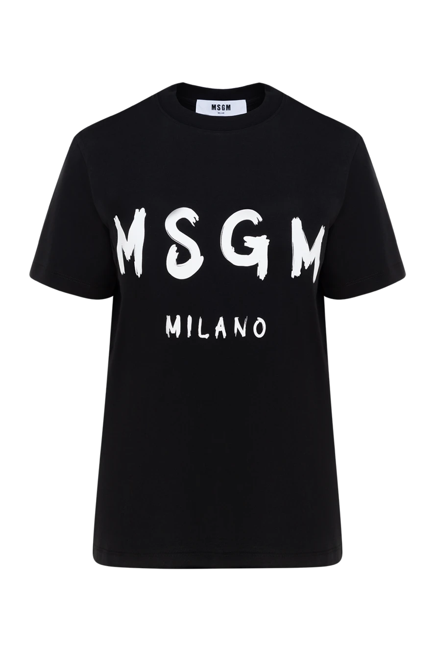 MSGM woman cotton t-shirt for women, black купить с ценами и фото 177871 - photo 1