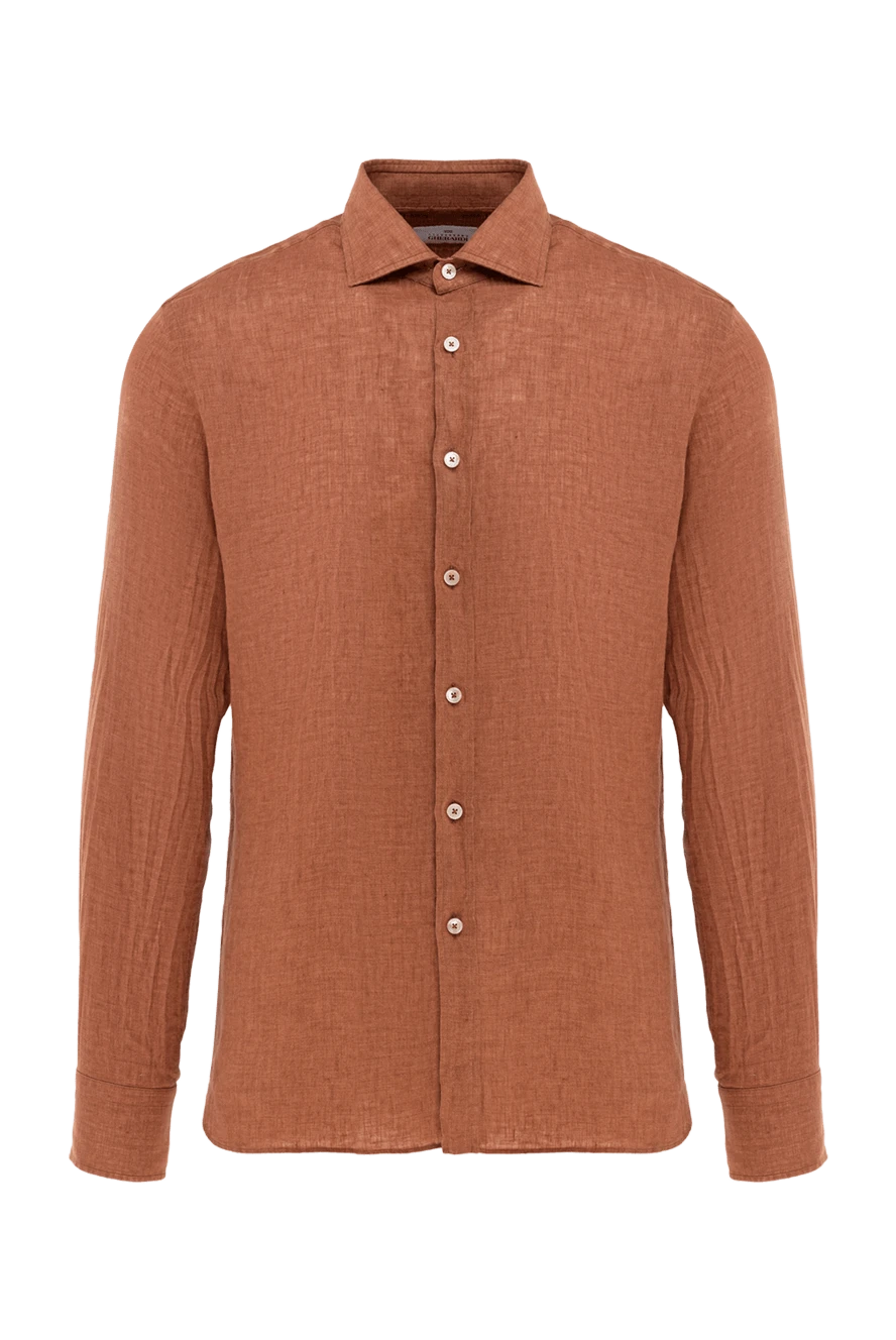 Alessandro Gherardi man brown men's linen shirt купить с ценами и фото 177878 - photo 1