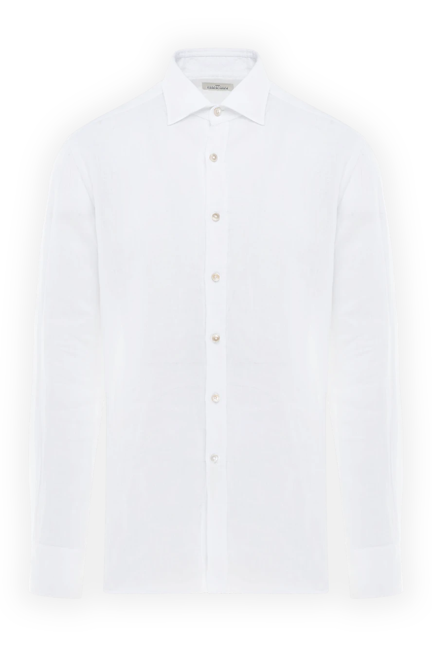 Alessandro Gherardi man men's white linen shirt купить с ценами и фото 177879 - photo 1