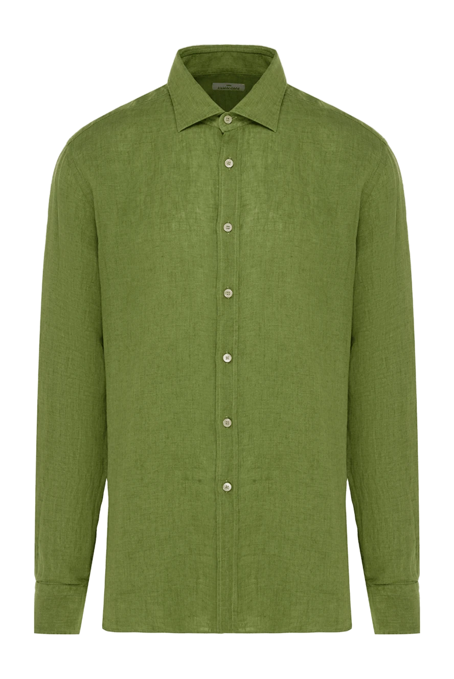 Alessandro Gherardi man men's linen shirt green купить с ценами и фото 177880 - photo 1