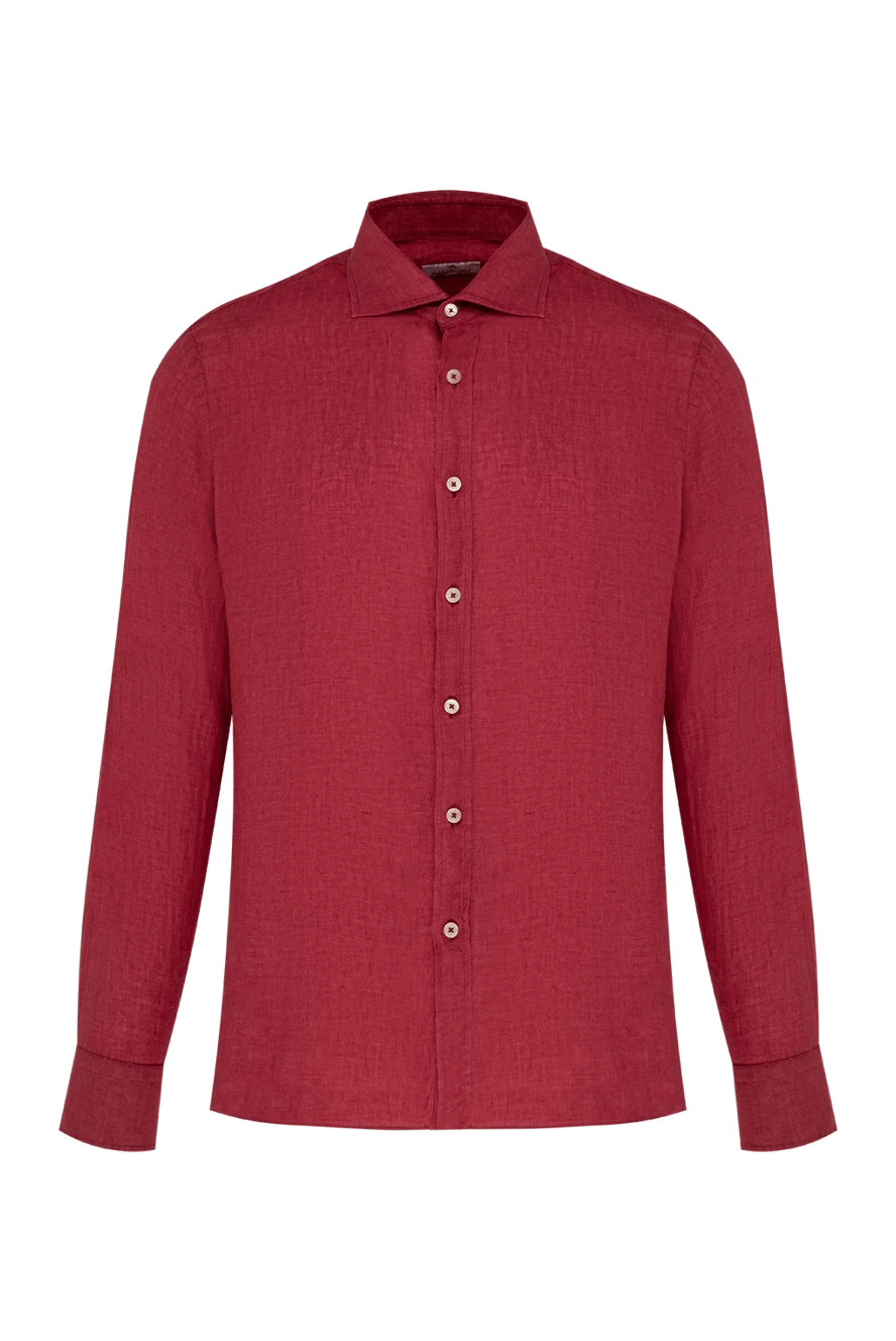 Alessandro Gherardi man men's linen shirt, burgundy купить с ценами и фото 177881 - photo 1