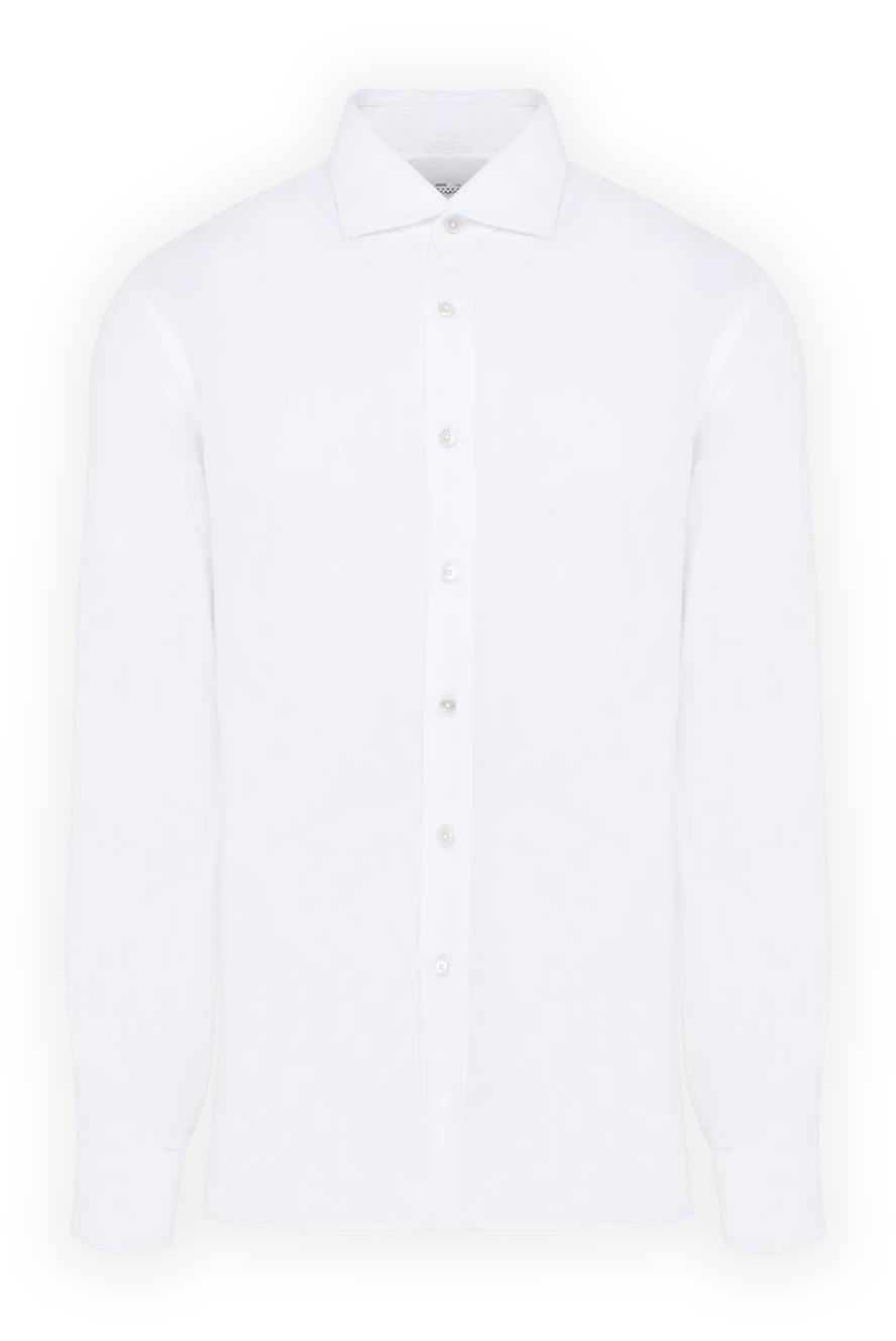 Alessandro Gherardi man men's white linen shirt купить с ценами и фото 177882 - photo 1