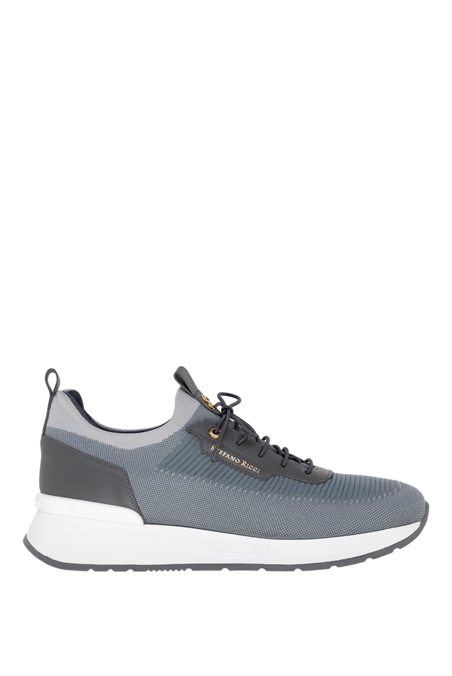 Stefano Ricci кроссовки из полиэстера мужские серые 177883 - фото 1