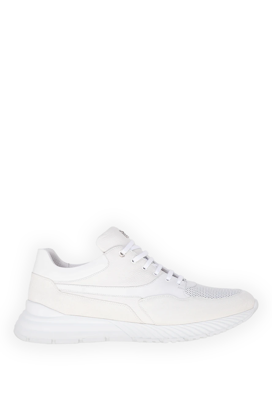 Stefano Ricci кроссовки из натуральной кожи мужские белые 177884 - фото 1