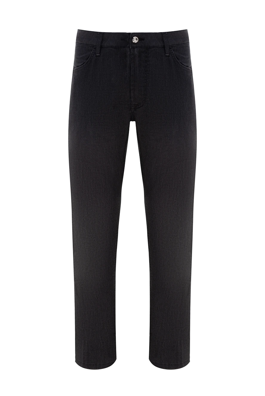 Stefano Ricci мужские джинсы темно-серого цвета с объемным логотипом сзади 177891 - фото 1