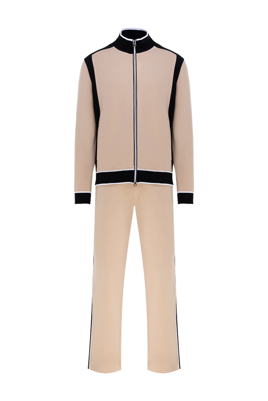 Stefano Ricci костюм прогулочный бежевый мужской из хлопка и эластана 177912 - фото 1