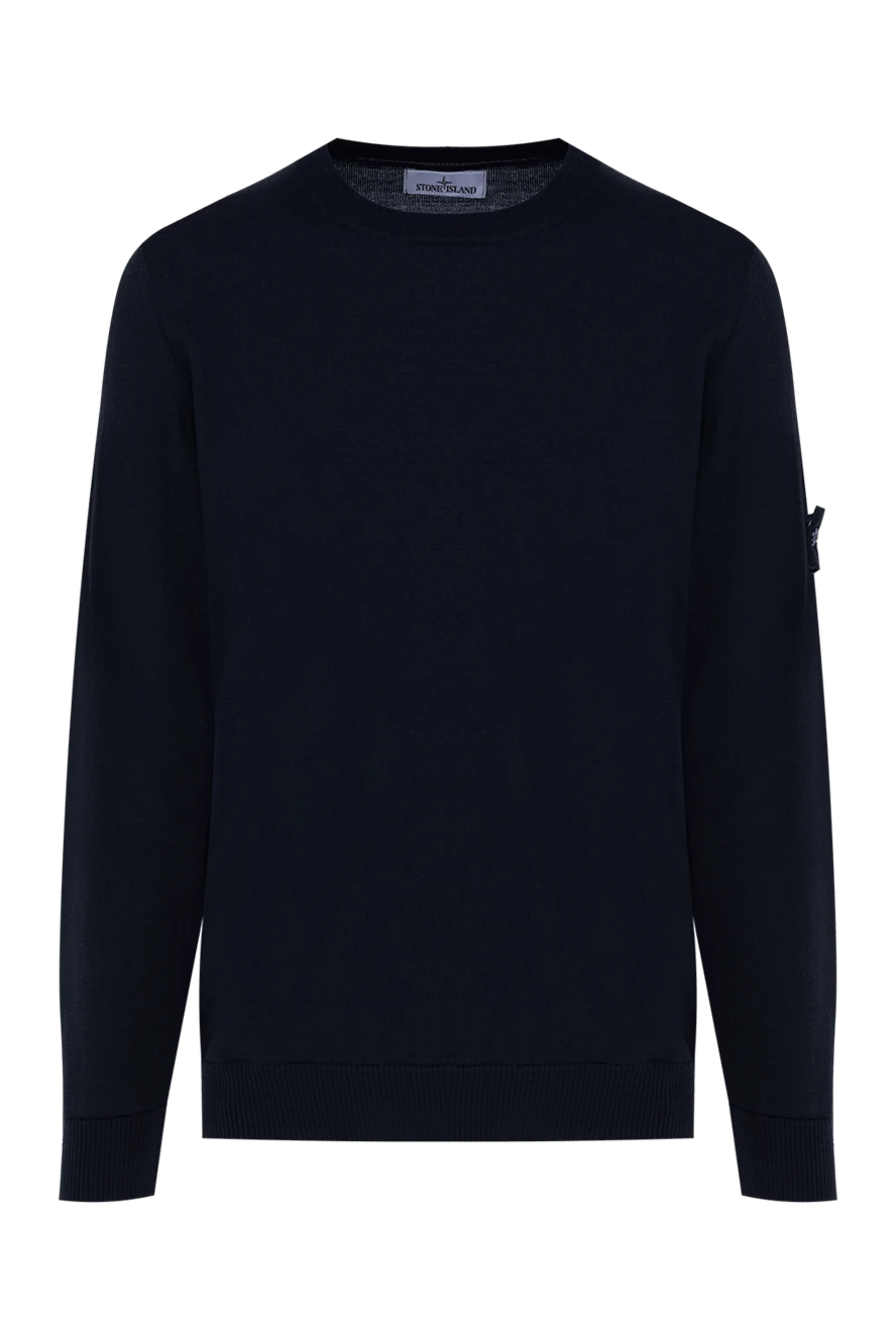 Stone Island man men's blue long sleeve wool jumper купить с ценами и фото 177922 - photo 1