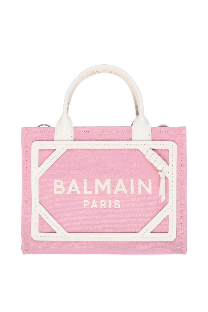 Balmain woman women's cotton and leather bag pink купить с ценами и фото 177967 - photo 1