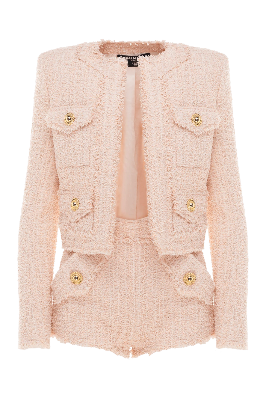 Balmain woman women's pink suit with shorts купить с ценами и фото 177975 - photo 1