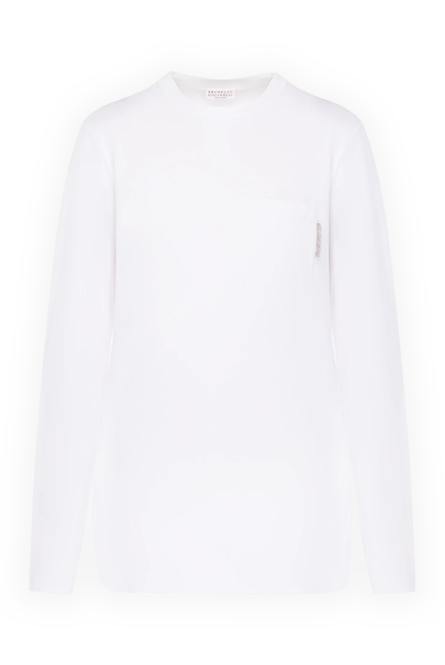 Brunello Cucinelli свитшот из хлопка и эластана белый женский 178004 - фото 1