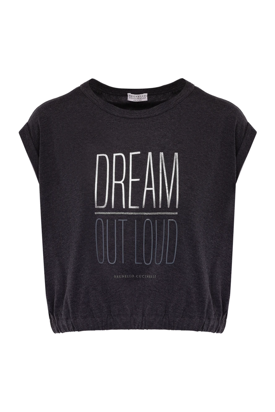 Brunello Cucinelli gray cotton t-shirt for women 178007 - photo 1
