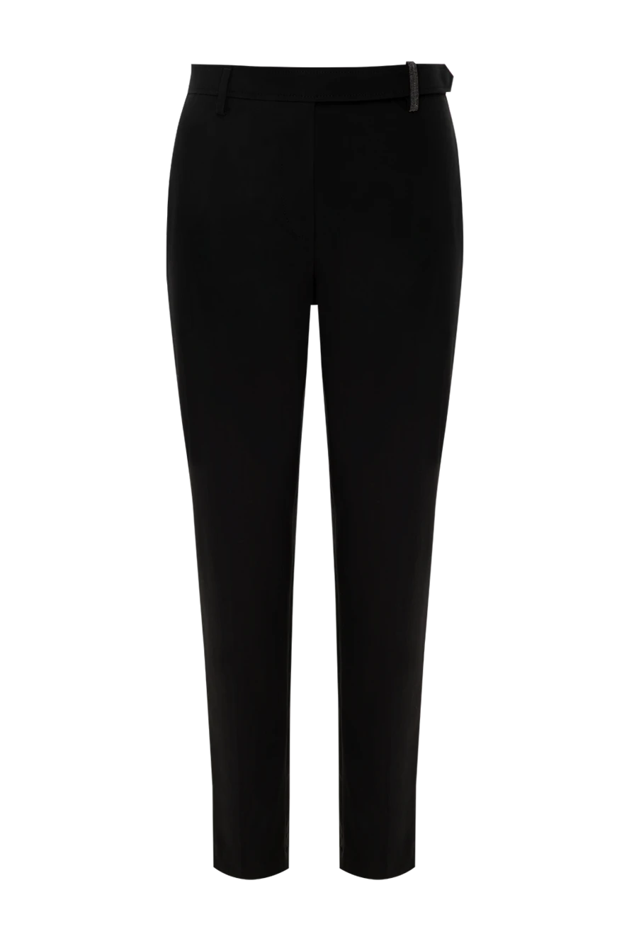 Brunello Cucinelli қара мақтадан жасалған қарапайым силуэтті шалбар 178013 - фото 1