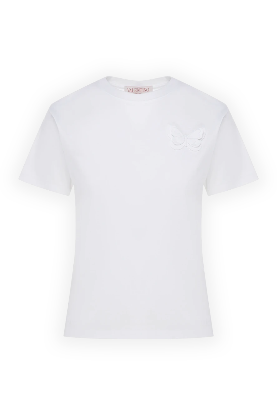 Valentino woman women's white cotton t-shirt купить с ценами и фото 178039 - photo 1