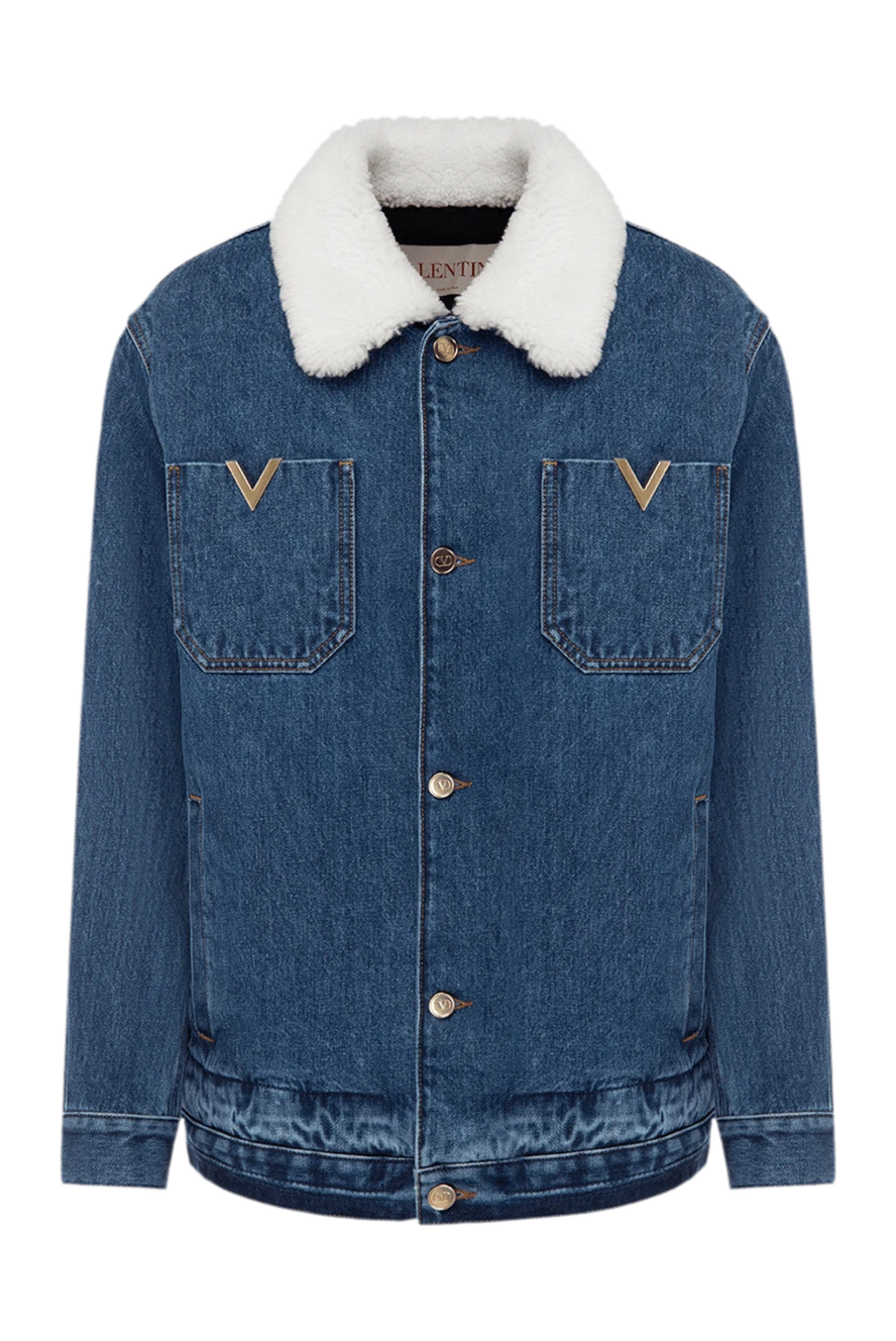 Valentino woman women's cotton denim jacket blue купить с ценами и фото 178043 - photo 1