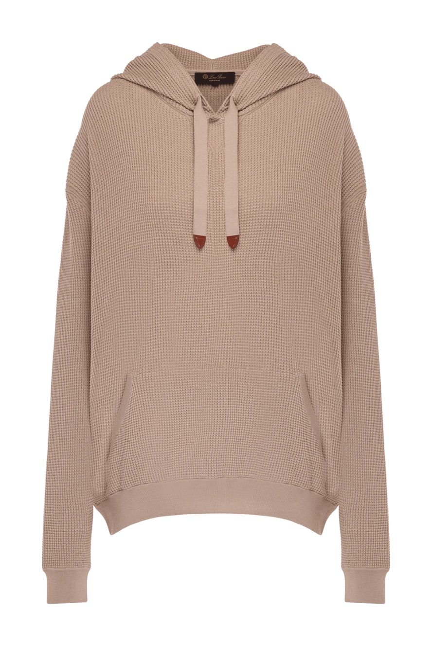 Loro Piana woman women's beige silk and cotton hoodie купить с ценами и фото 178062 - photo 1