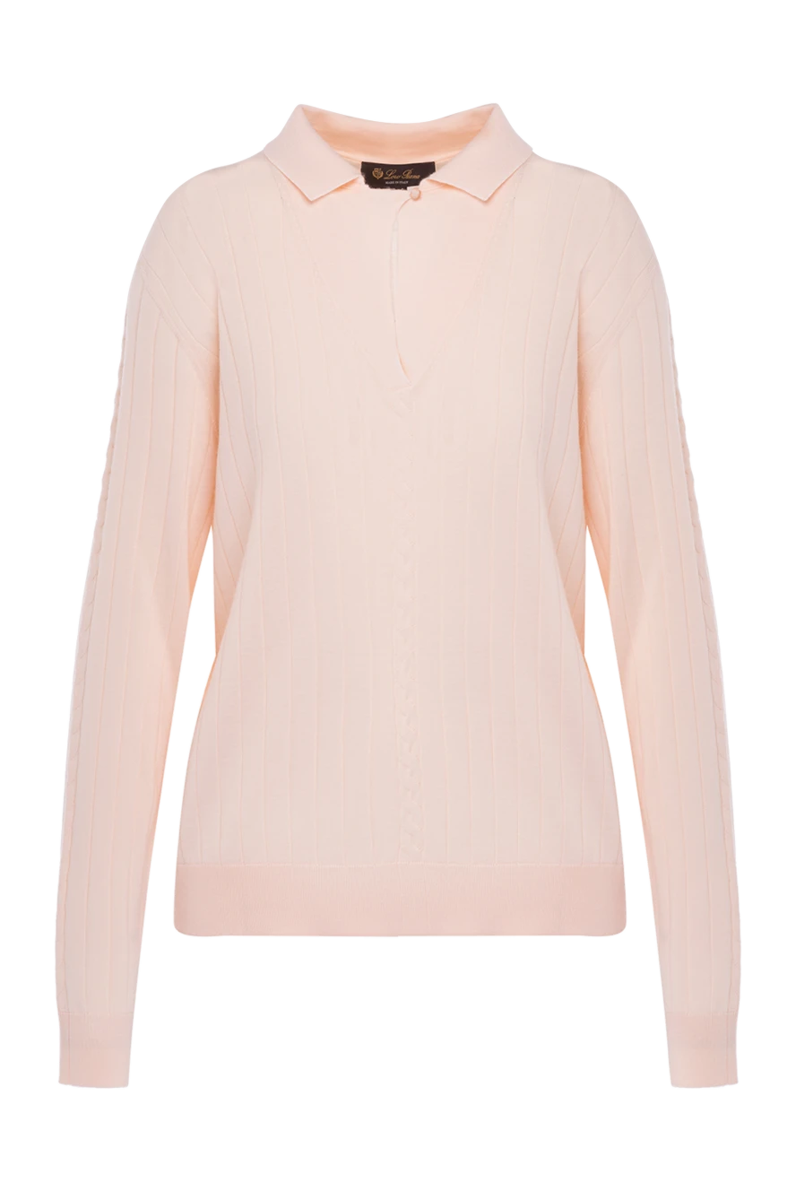 Loro Piana woman women's long sleeve cashmere polo pink купить с ценами и фото 178063 - photo 1