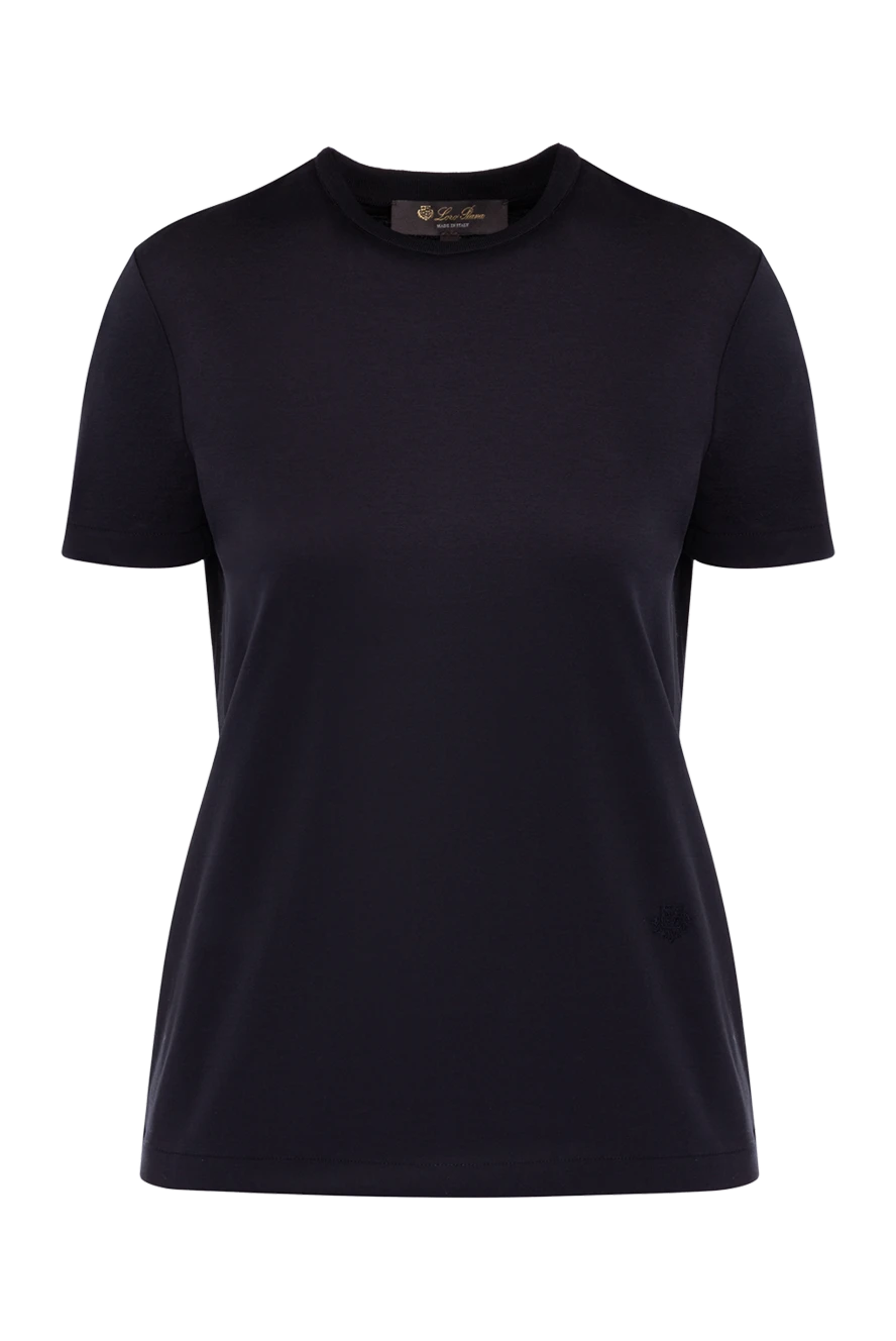 Loro Piana woman women's blue cotton t-shirt купить с ценами и фото 178064 - photo 1