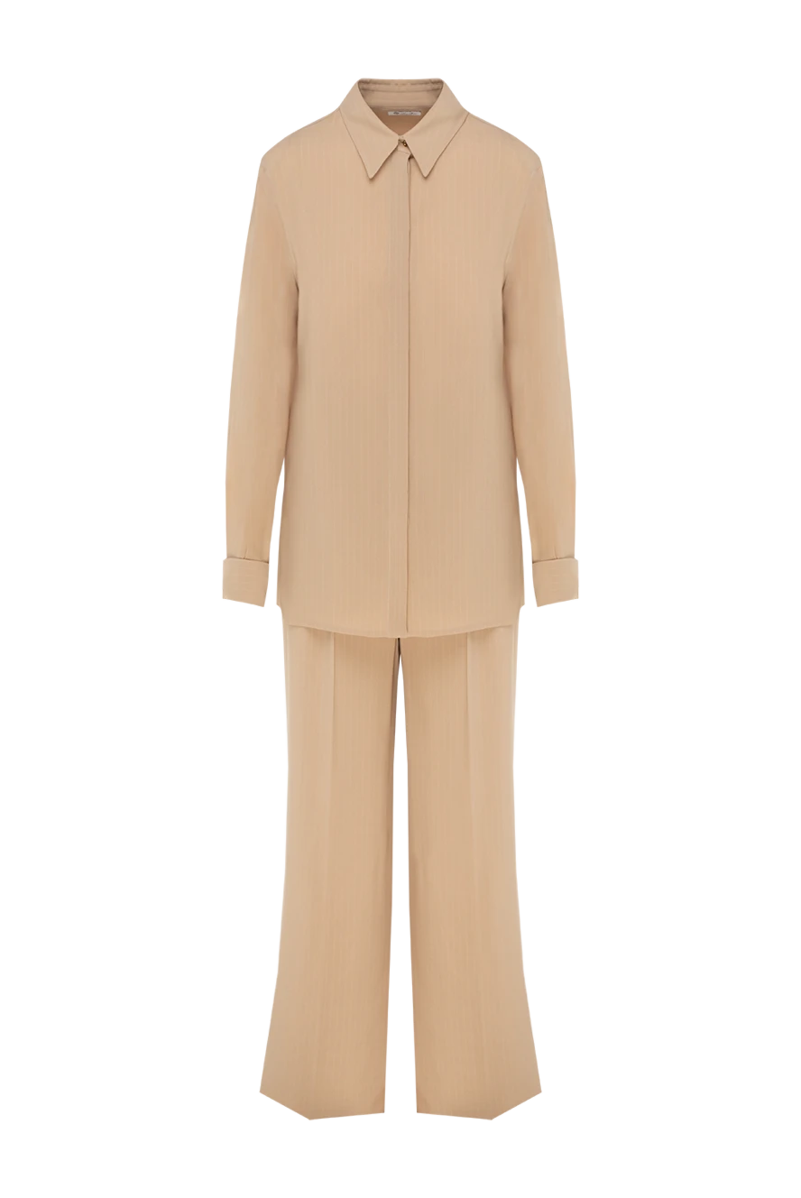 Loro Piana woman beige women's suit with silk and viscose trousers купить с ценами и фото 178068 - photo 1