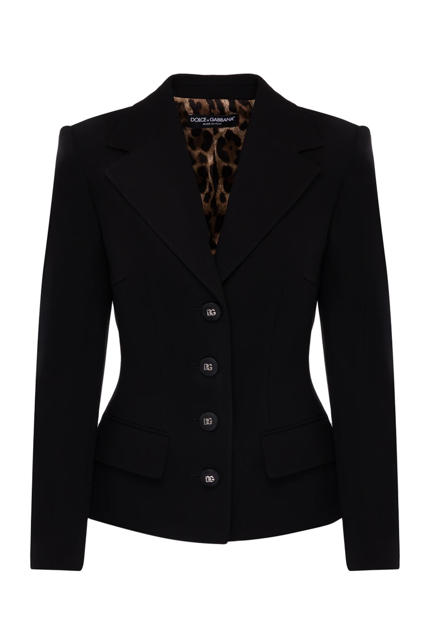 Dolce & Gabbana woman women's black wool and elastane jacket купить с ценами и фото 178082 - photo 1