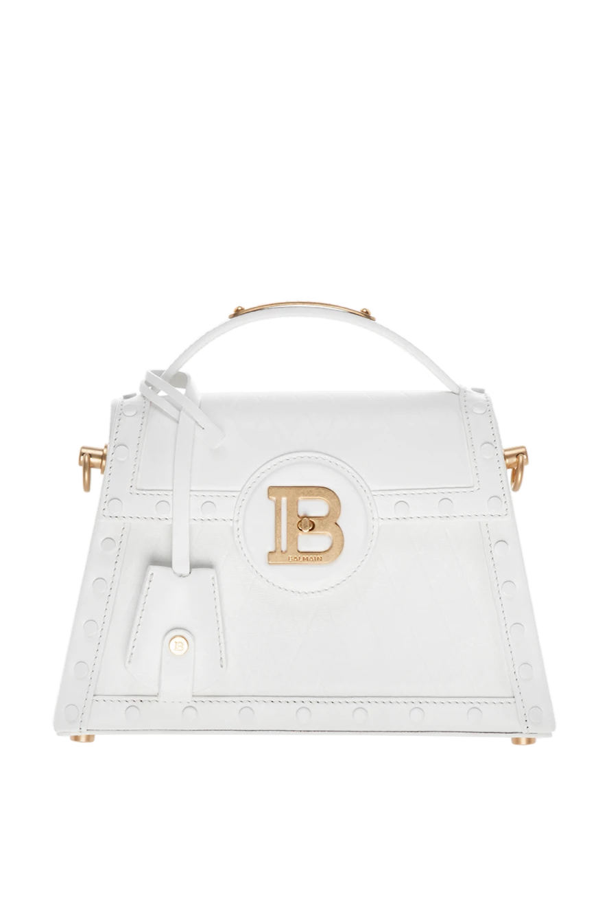 Balmain woman women's white leather shoulder bag купить с ценами и фото 178091 - photo 1