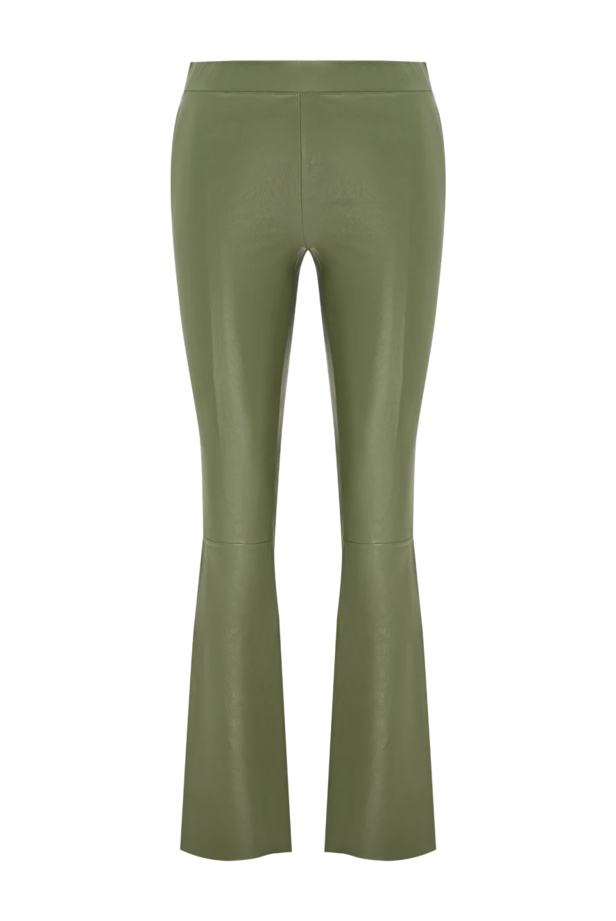 Max&Moi woman women's genuine leather trousers green купить с ценами и фото 178155 - photo 1