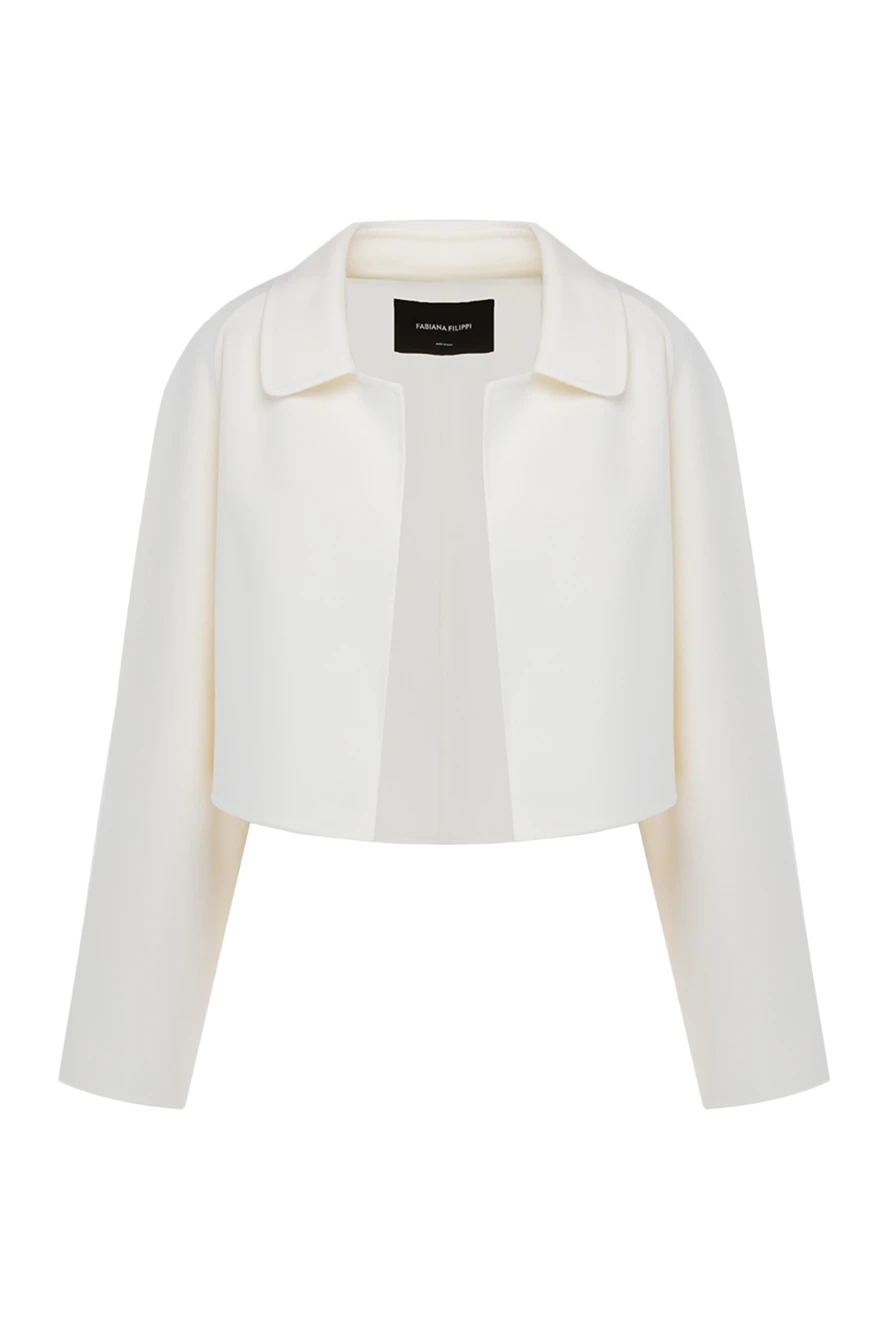 Fabiana Filippi woman women's white wool and cashmere jacket купить с ценами и фото 178157 - photo 1