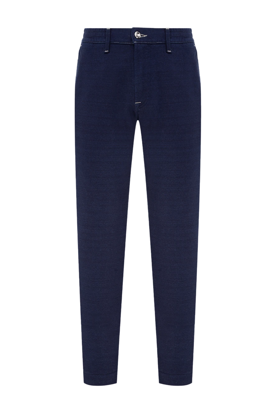 Stefano Ricci брюки из хлопка и полиэстера мужские синие 178186 - фото 1