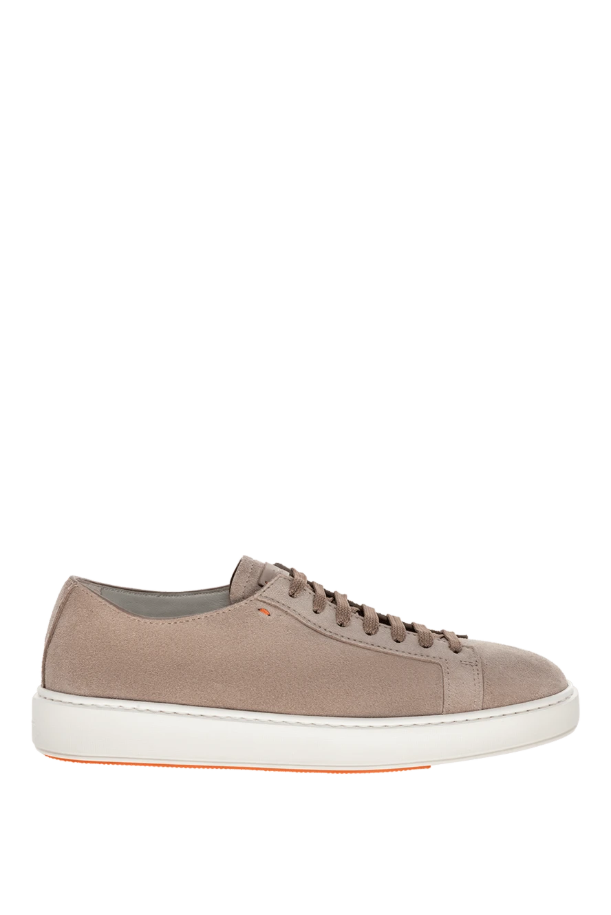 Santoni man beige suede sneakers for men купить с ценами и фото 178210 - photo 1