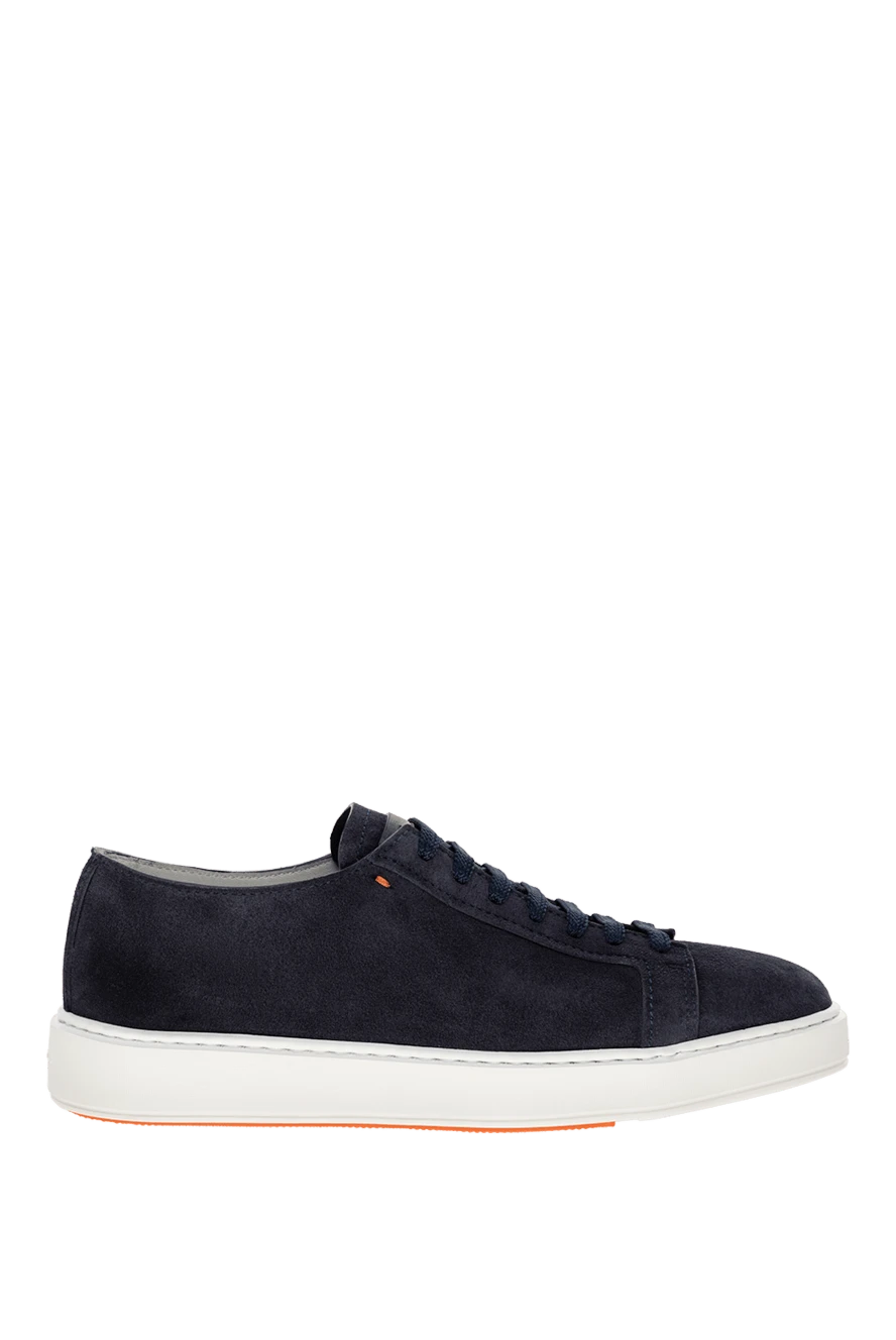 Santoni man blue suede sneakers for men купить с ценами и фото 178212 - photo 1