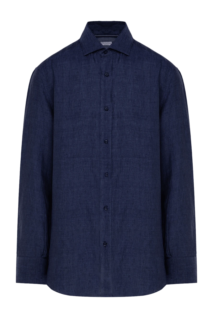 Brunello Cucinelli linen shirt for men blue 178244 - photo 1