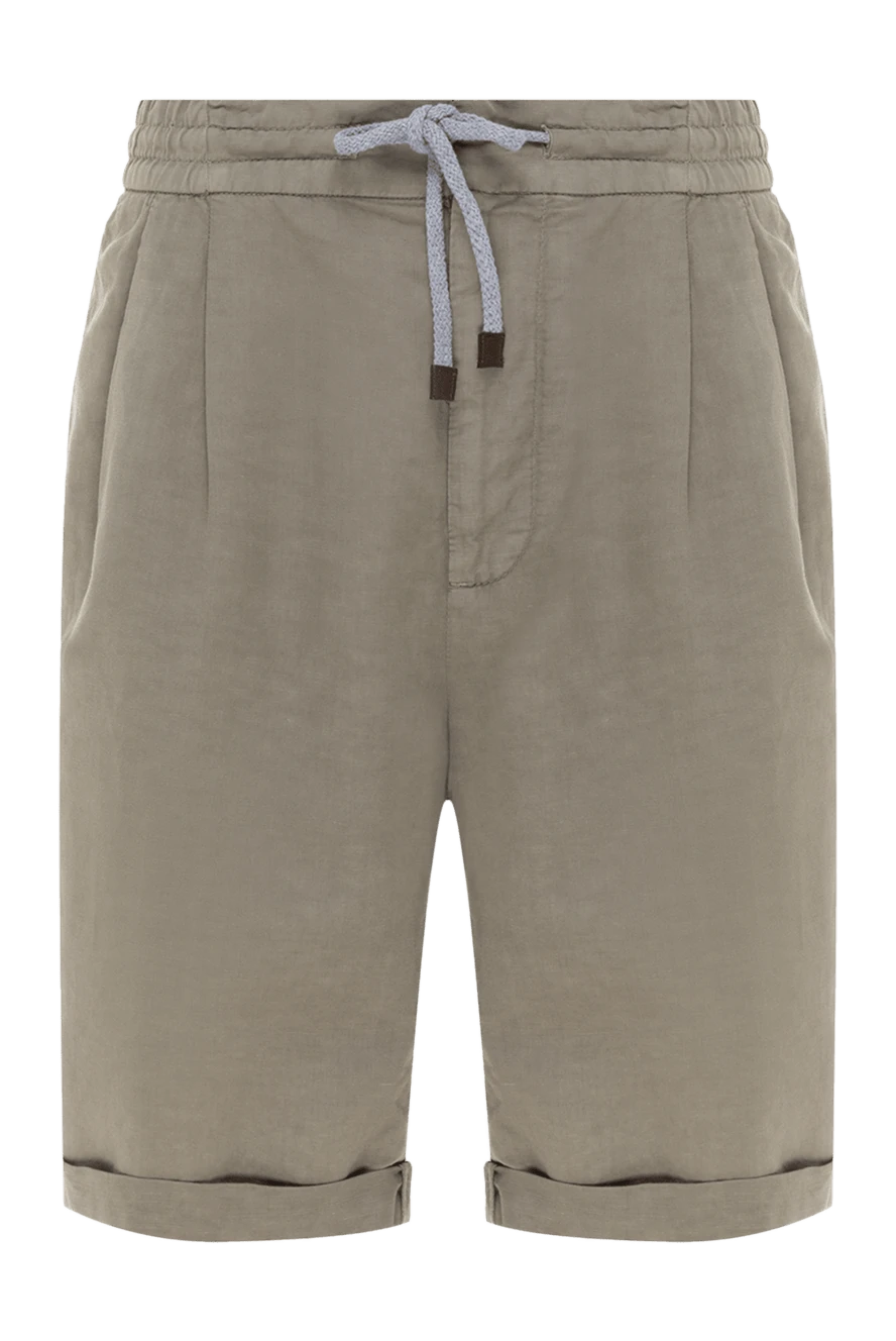 Brunello Cucinelli ерлерге арналған бежевый зығыр және мақта шорттары 178297 - фото 1