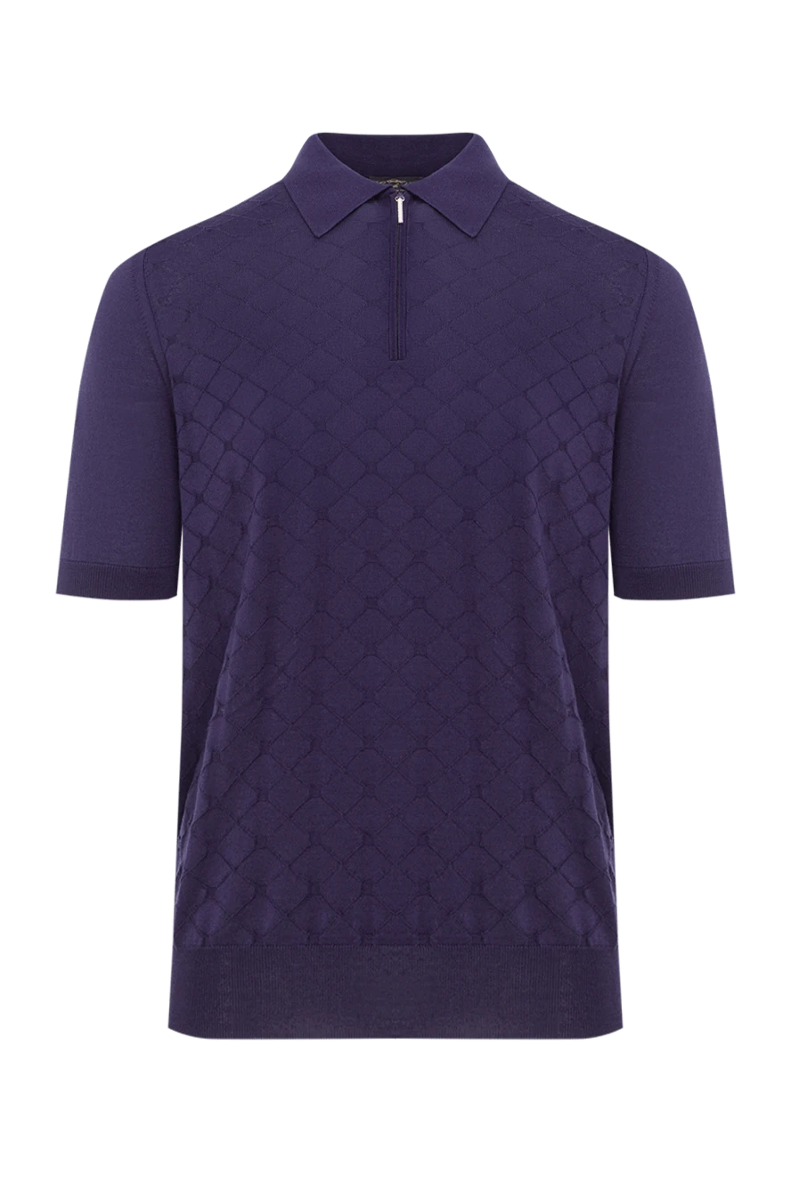 Cesare di Napoli мужское синее шелковое поло 178327 - фото 1