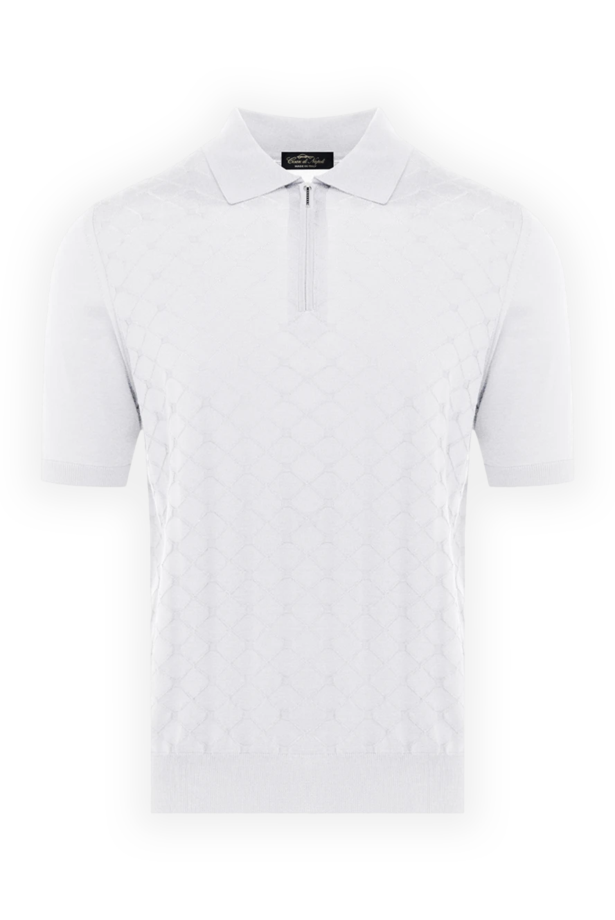 Cesare di Napoli man men's white silk polo купить с ценами и фото 178329 - photo 1