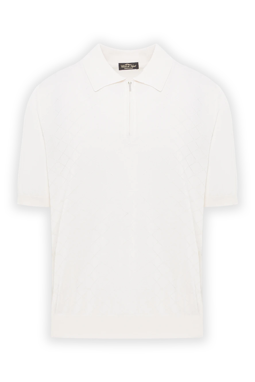 Cesare di Napoli men's white silk polo shirt 178329 - photo 1