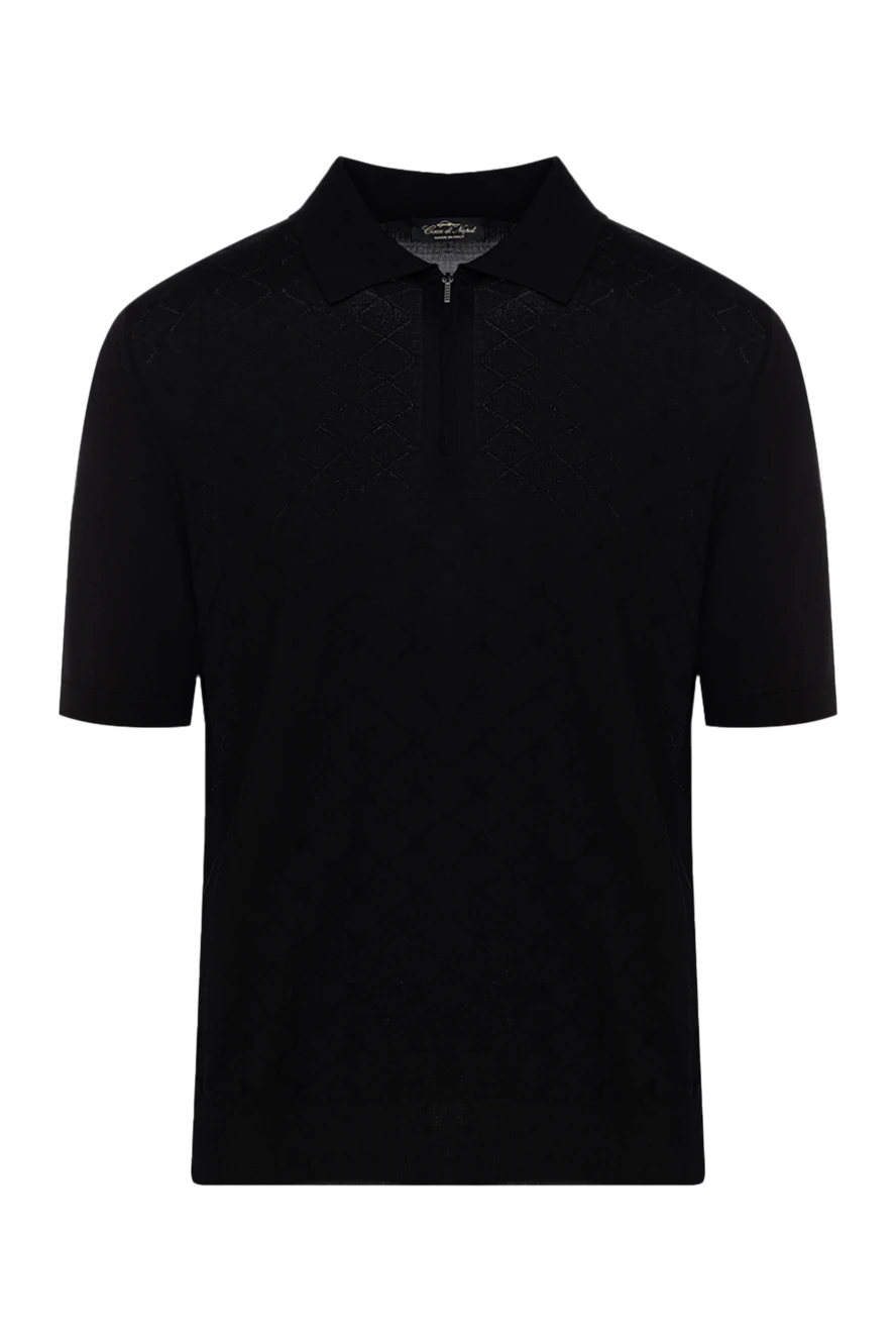 Cesare di Napoli man men's black silk polo купить с ценами и фото 178331 - photo 1