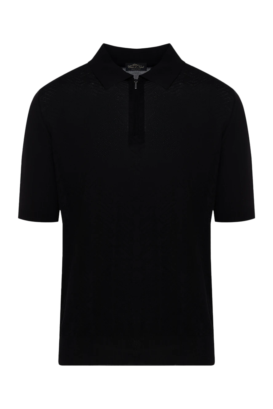 Cesare di Napoli man men's black silk polo купить с ценами и фото 178332 - photo 1