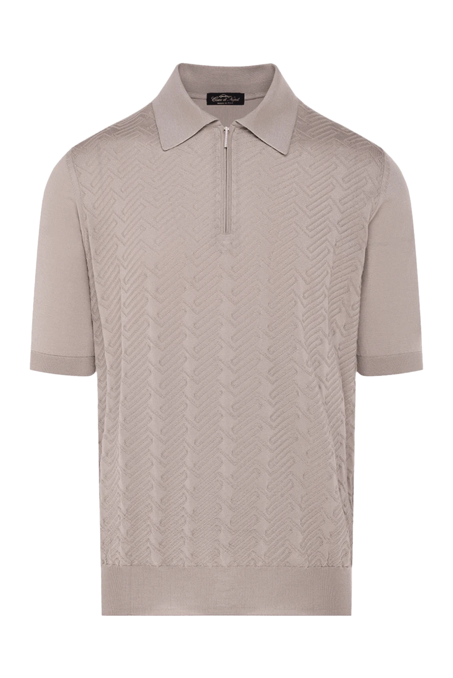 Cesare di Napoli man men's beige silk polo купить с ценами и фото 178333 - photo 1