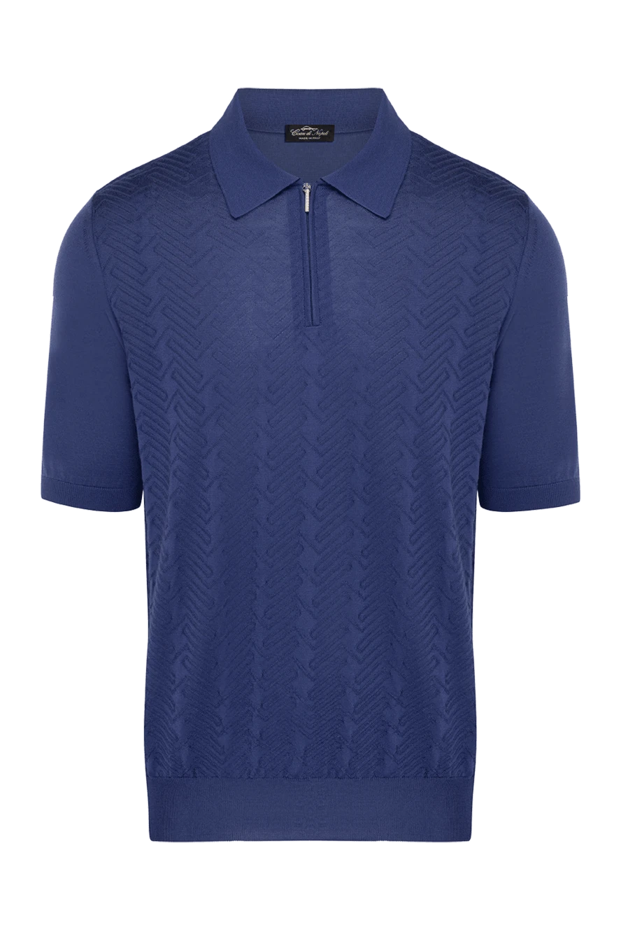 Cesare di Napoli man blue silk polo for men купить с ценами и фото 178334 - photo 1