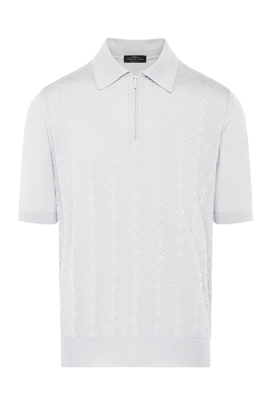 Cesare di Napoli man men's white silk polo купить с ценами и фото 178335 - photo 1