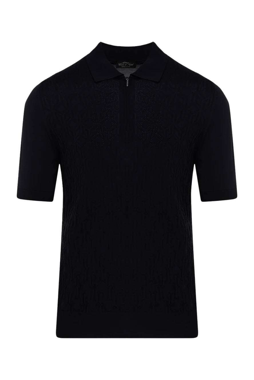 Cesare di Napoli man men's black silk polo купить с ценами и фото 178337 - photo 1