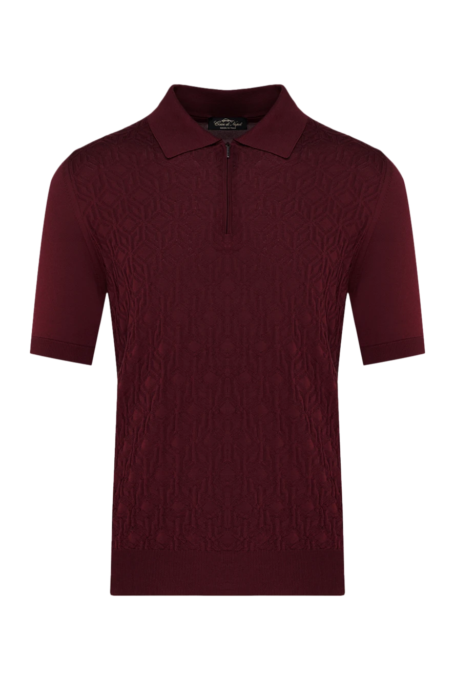 Cesare di Napoli man men's silk polo, burgundy купить с ценами и фото 178341 - photo 1