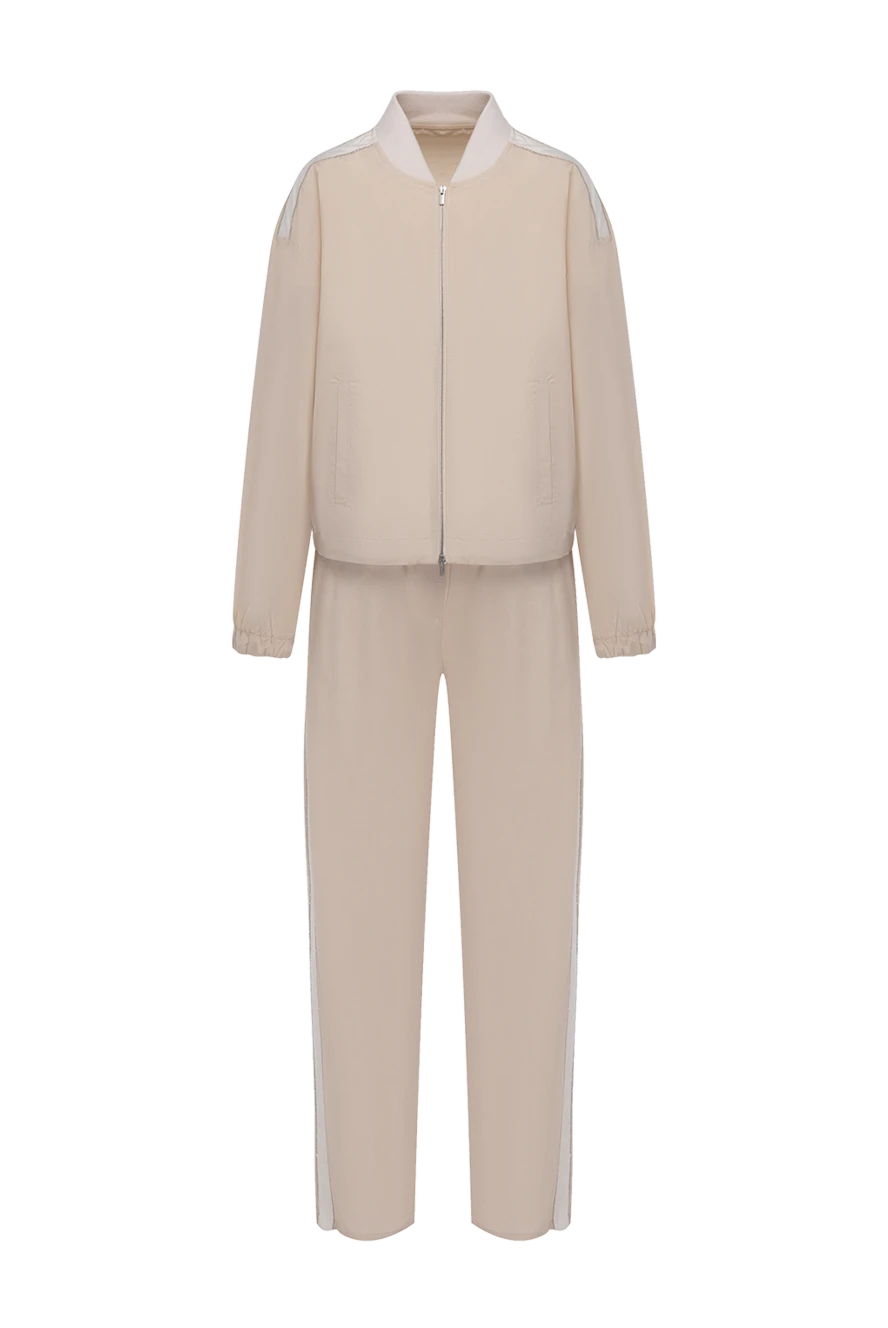 Peserico женский спортивный костюм с воротником стойкой бежевый 178368 - фото 1