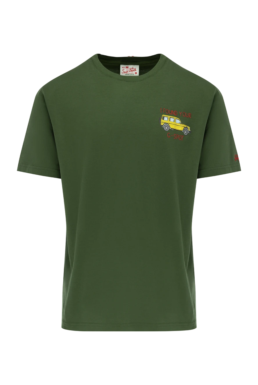 MC2 Saint Barth man green cotton t-shirt for men купить с ценами и фото 178418 - photo 1